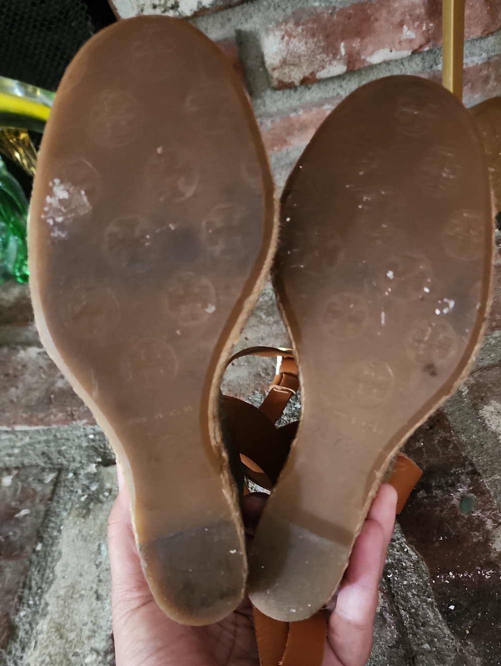 Tory Burch Tan Leather Ankle-Strap Wedge Espadrilles - Picture 5 of 8